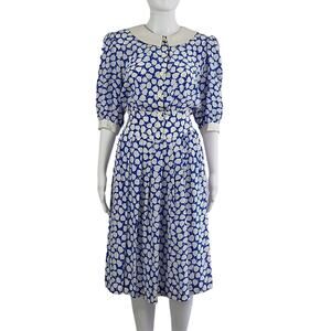 Vintage Cadaz Silk Midi Dress Size 8